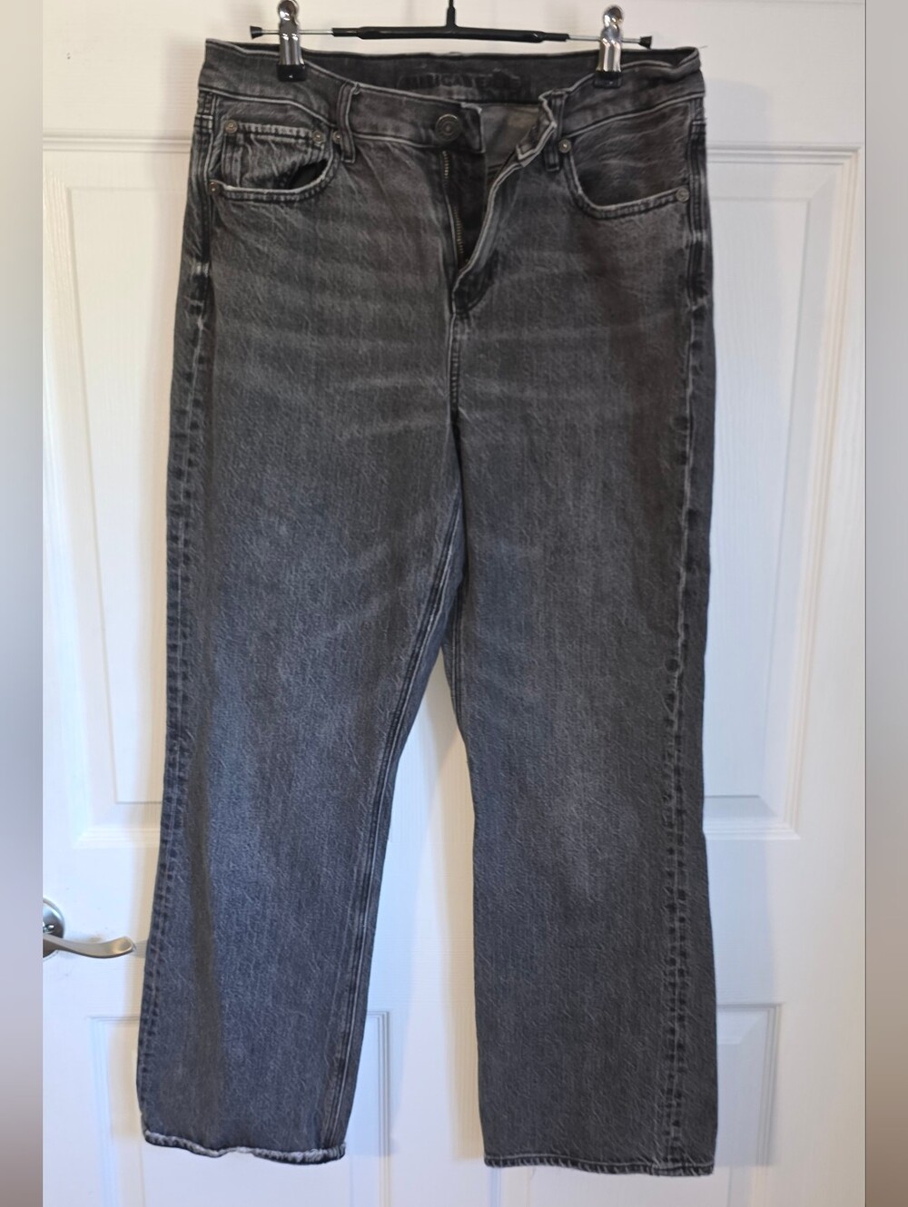 American Eagle Outfitters Charcoal Straight-Leg Jeans